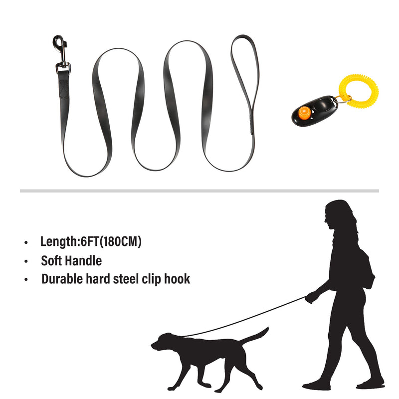 Tockfit Dog Training Leash for Small Medium Large Dog, 6 Ft 3/4", Waterproof Dog Rope Leads Outdoor Yard, Durable Pet Leash with Dog Training Clicker, Black 6FT - PawsPlanet Australia