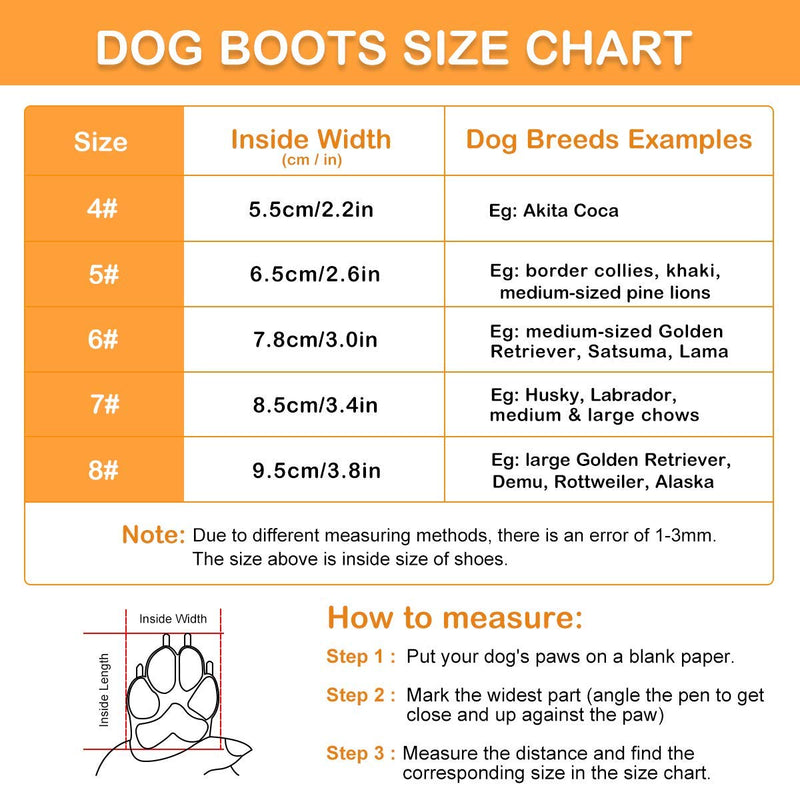 Dog Shoes for Large Medium Dogs Dog Booties Warm Lining with Adjustable Straps Rugged Anti-Slip Sole Paw - Dog Boot Sports Running Hiking Pet Boots - Protectors Comfortable Easy to Wear 4# (Width: 2.2") Black - PawsPlanet Australia