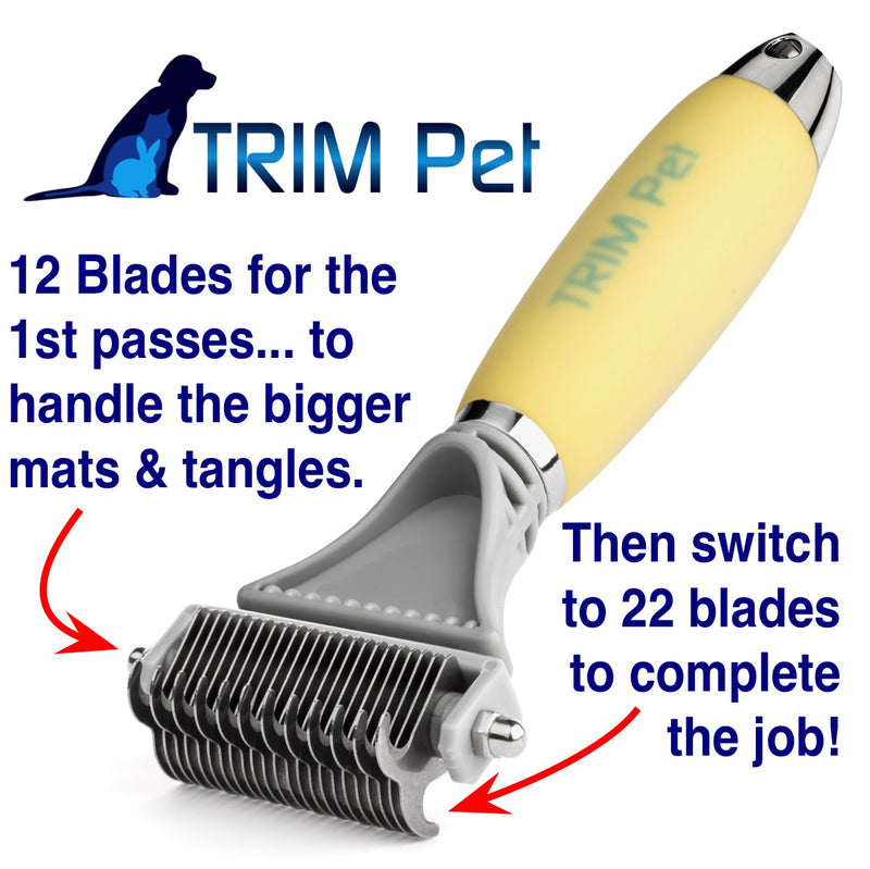 [Australia] - Trim Pet Dematting Comb with 2 Sided Professional Grooming Rake for Cats & Dogs 