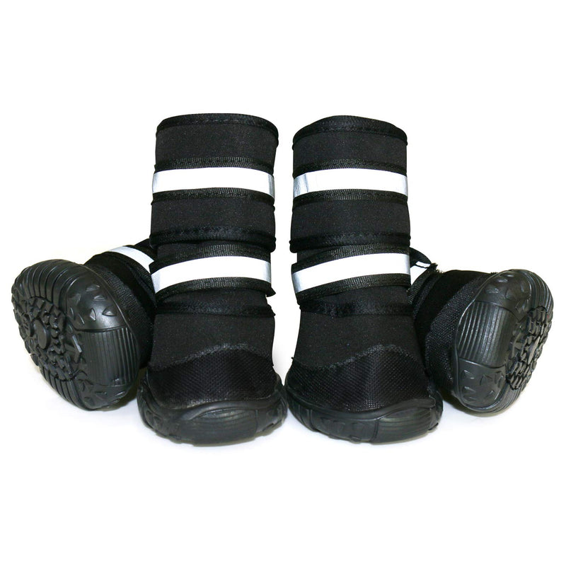 [Australia] - URBEST Dog Shoes, Warm Dog Boots, with Warm Inner Lining, Reflective Durable Cotton Paw Protectors, Nonslip Rubber Sole for Snow Winter for Small Medium and Large Dogs XS Black 