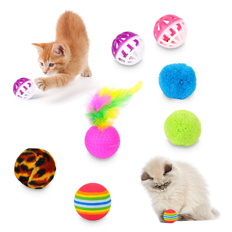 EKKONG Cat Toys, Kitten Toys, Cat Toys for Indoor Cats, Cat Feathers Wand, Cat Interactive Toys Set with Mouse Mice Balls and Bells Toys for Cats Kitty Kitten (20 Pcs) - PawsPlanet Australia