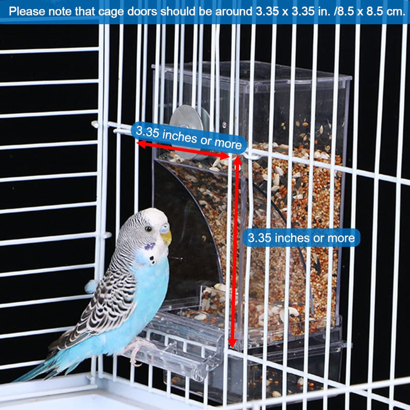 Hamiledyi No Mess Bird Feeders Automatic Parrot Feeder Drinker Acrylic Seed Food Container Parakeet Water Dispenser Cage Accessories for Lovebirds Budgies Canary Finch - PawsPlanet Australia