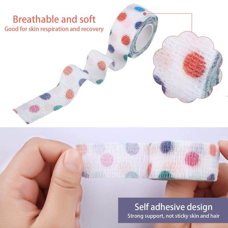 9 Pieces Cats Dogs Bandages Pet Wrap Bandages Self-Adhesive Animals Bandage with Various Patterns Breathable Non-Woven Bandage Tape for Pets Wrist Ankle Joint Caring Wrapping (Cute Pattern) - PawsPlanet Australia