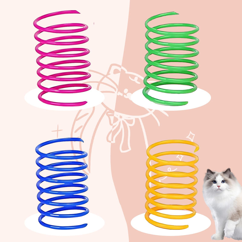Pack of 32 spiral cat toy spiral, 4 colors cat spiral toy, funny cat spiral toy, interactive cat spiral cat games, cat spiral spring relieves boredom at home - PawsPlanet Australia