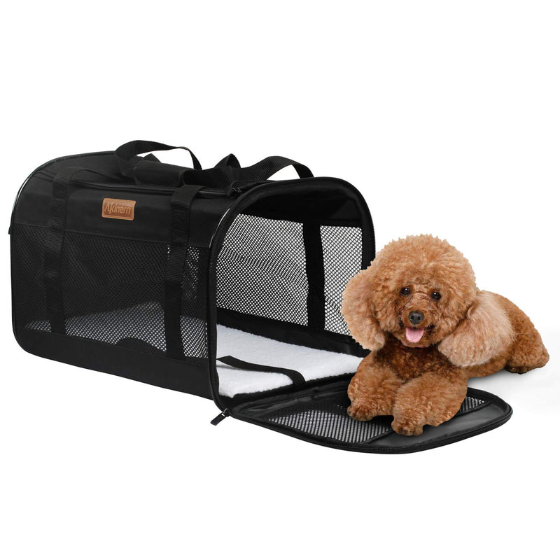 Akinerri Airline Approved Pet Carriers,Collapsible Soft Sided Pet Travel Carrier for Dogs and Cats, Cat Carrier Pet Carries for Small Medium Cats Black - PawsPlanet Australia