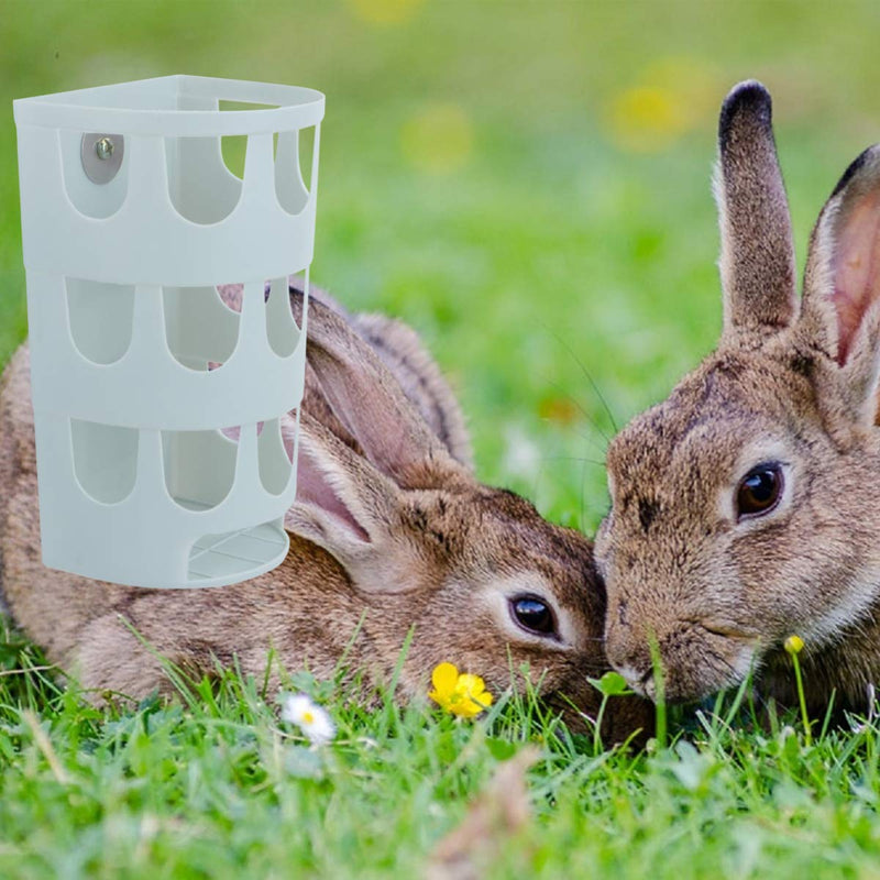 POPETPOP Hanging Rabbit Hay Rack Feeder - Plastic Fixable Small Pet Food Container, Less Wasted Rabbit Caged Hay Rack Manger for Hamster/Guinea Pig/Chinchilla/Small Animals/Bird - PawsPlanet Australia