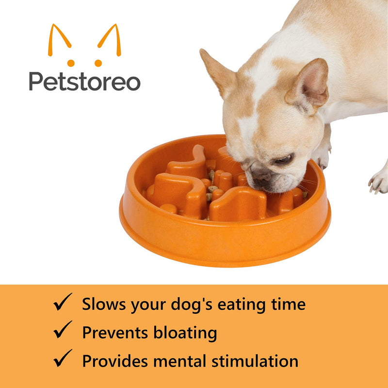 Simply Pets Online Slow Feeder Dog Bowl - Developed by UK Vets - Eco Friendly Bamboo - Large Size - Dog Puzzle Feeder Terracotta / Orange - PawsPlanet Australia