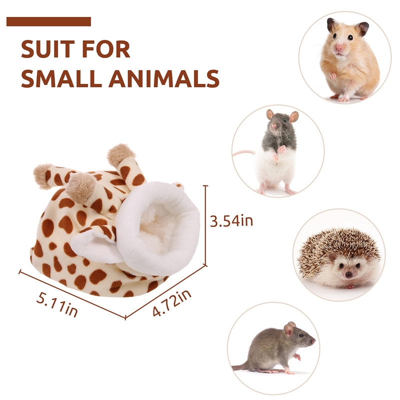 SAWMONG Hamster Mini Bed, Warm Small Pets Animals House Bedding, Cozy Nest Cage Accessories, Lightweight Cotton Sofa for Dwarf Hamster Beige - PawsPlanet Australia