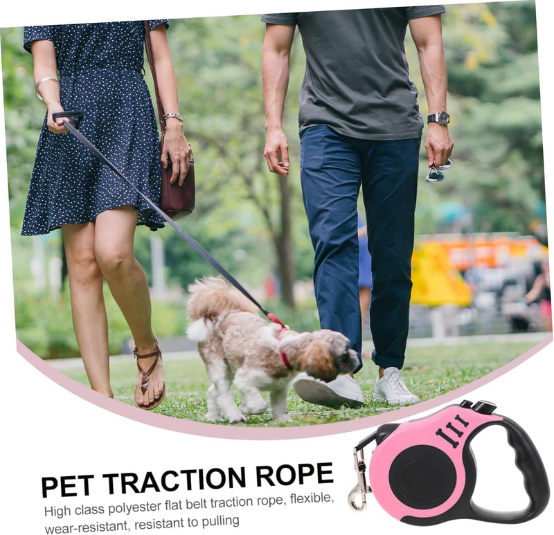 BOBOZHONG Retractable Dog Lead, Extendable Dog Lead, 5 m/20 kg Extendable Dog Lead, Strong Lead Tangle-Free Smoot for Small, Medium and Large Dogs (Pink) Red - PawsPlanet Australia