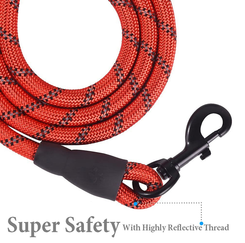 Panykoo 5/6 FT Strong Pet Dog Leash with Highly Reflective Threads,360° No Tangles and Comfortable Padded Handle,Suitable for Small,Medium and Large Dogs 5FT Black - PawsPlanet Australia