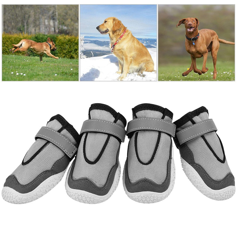 [Australia] - GLE2016 Dog Boot, Waterproof Rugged Pet Dog Shoes Puppy Rain Boots Outdoor Indoor Shoes Large Dog Boots Non Slip Black Rubber Sole Breathable Paw Protectors #6 Grey 