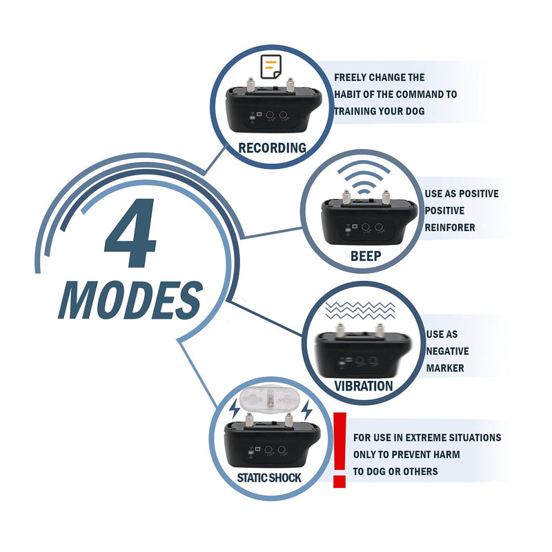 STYLEAGAL Dog Shock Collars with Remote, Rechargeable Dog Training Collar with 4 Modes Beep Vibration Shock and Recording, 1600Ft Remote Range, Adjustable Shock Levels - PawsPlanet Australia