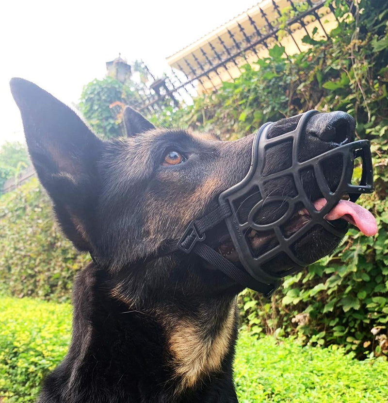[Australia] - Dog Muzzle, Breathable Basket Muzzles for Small, Medium, Large and X-Large Dogs, Stop Biting, Barking and Chewing XXL - Dane Black 