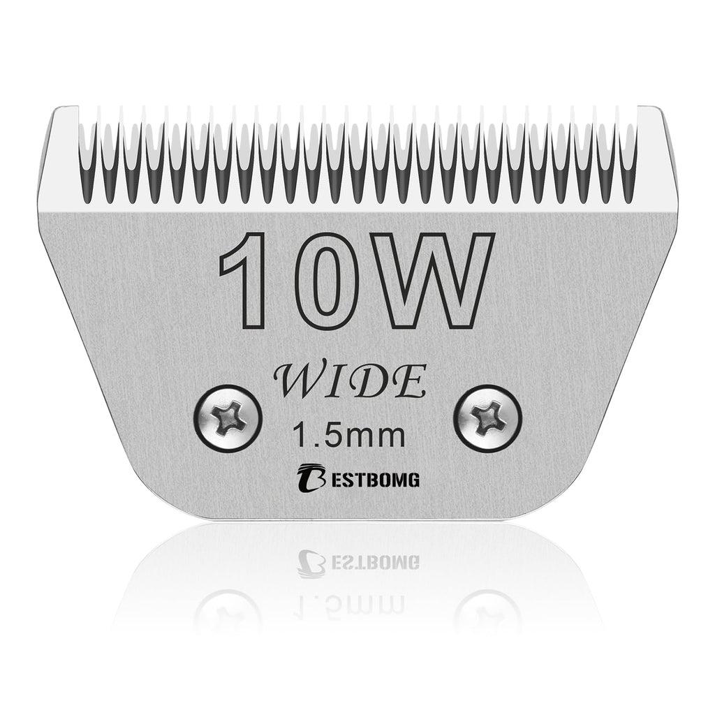 10W wide, removable blades for pet grooming, compatible with Heiniger/Moser Max45/Andis/Oster A5 clippers, cutting length 1/16 inch (1.5mm) 10w 1.5mm - PawsPlanet Australia