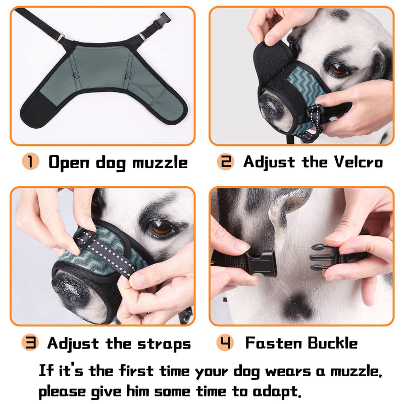 Dog Muzzle, Soft Breathable Dog Muzzle for Large Dogs, Adjustable Muzzle for Barking Biting and Chewing with Quick Release Buckle, No Bark Muzzle for Small Medium Large Sized Dog S(Circumference:4.7''-5.9''in) BLACK - PawsPlanet Australia