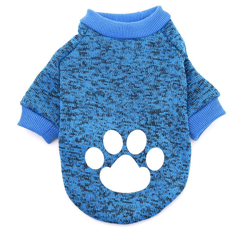 Fashion Pet Dog Clothes Classic Knitwear Dog Sweater Soft Warm Pup Dogs Shirt Winter Puppy Sweater for Medium and Small Dogs (Blue, Small) Blue - PawsPlanet Australia