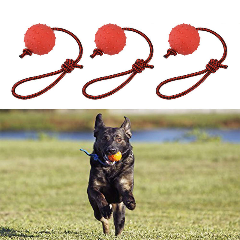 Enzege 3 Pcs Rubber Dog Rope Ball, Training Dog and Chew Toy - PawsPlanet Australia