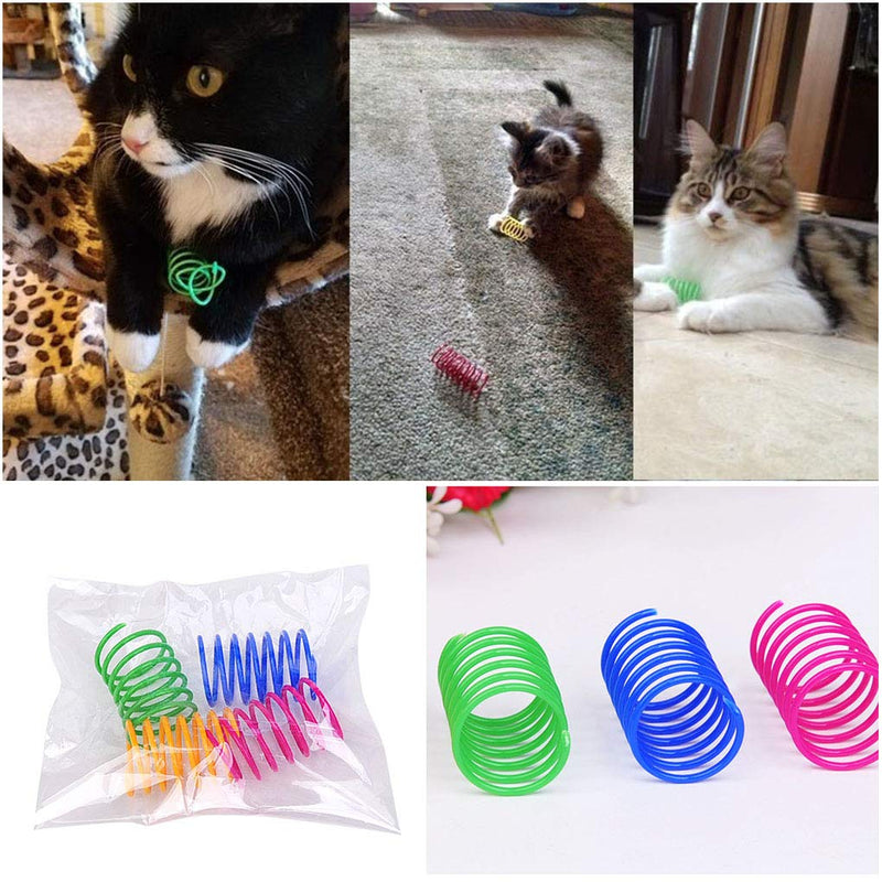 Andiker Cat Spiral Spring, 12 Pc Cat Creative Toy to Kill Time and Keep Fit Interactive cat Toy Durable Heavy Plastic Spring Colorful Springs Cat Toy for Swatting, Biting, Hunting Kitten Toys - PawsPlanet Australia