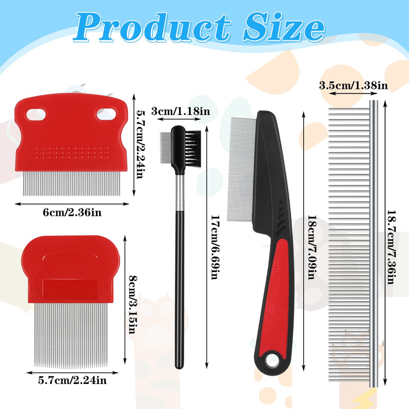 Thursday April Pack of 5 Tear Stain Remover Comb Double Sided Dog Eye Comb Brush Dog Flea Combs Pet Grooming Comb Multi-Purpose Tool for Cats Dogs Grooming Comb - PawsPlanet Australia