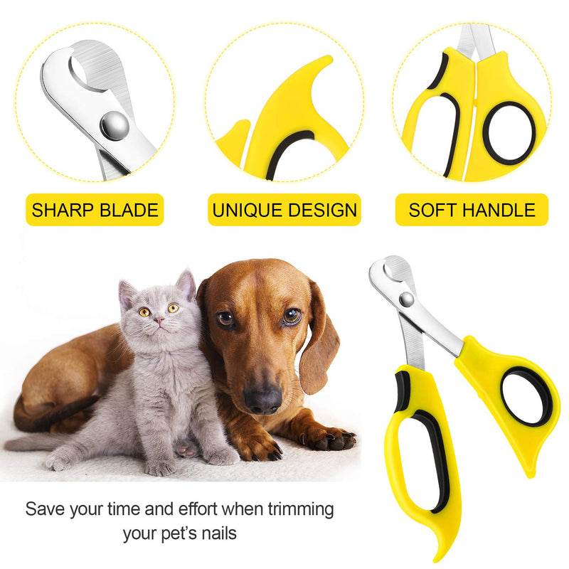 Cat Nail Clippers Pet Nail Trimmer Cat Claw Clippers Cutter Pet Claw Scissors with File Pet Grooming Tool for Puppy Kitten Small Animals (Yellow and Black) - PawsPlanet Australia