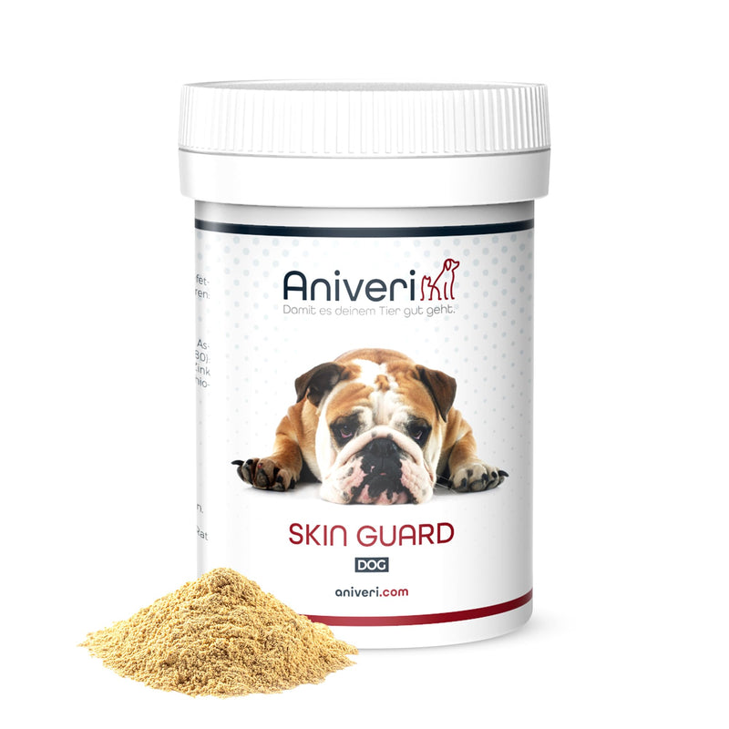 Aniveri - Skin Guard Vitamins for Dogs, grooming dog powder for dog food, skin care products for dogs, vitamin complex against itching and hair loss, enriched with Omega 3 for dogs, 150g fur - PawsPlanet Australia