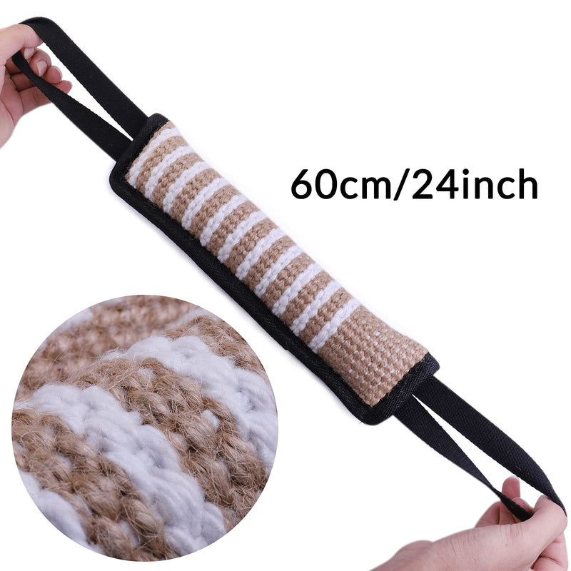 EPODA Pack of 2 bite sausages for dogs, jute bite sausage K9 training with 2 handles, tug of war and pulling games with dogs, dog bite tug toy, robust dog toy - PawsPlanet Australia