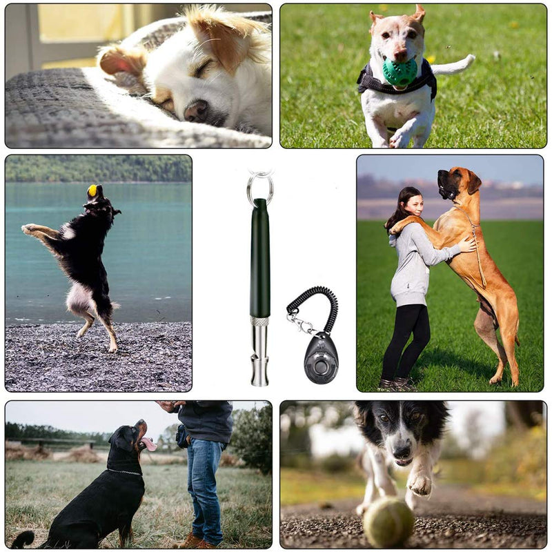 [Australia] - N/Q Dog Whistle,Adjustable Pitch Ultrasonic Dog Training Kit with Lanyard for Dog,Training Clicker and Dog tag 3PCS 