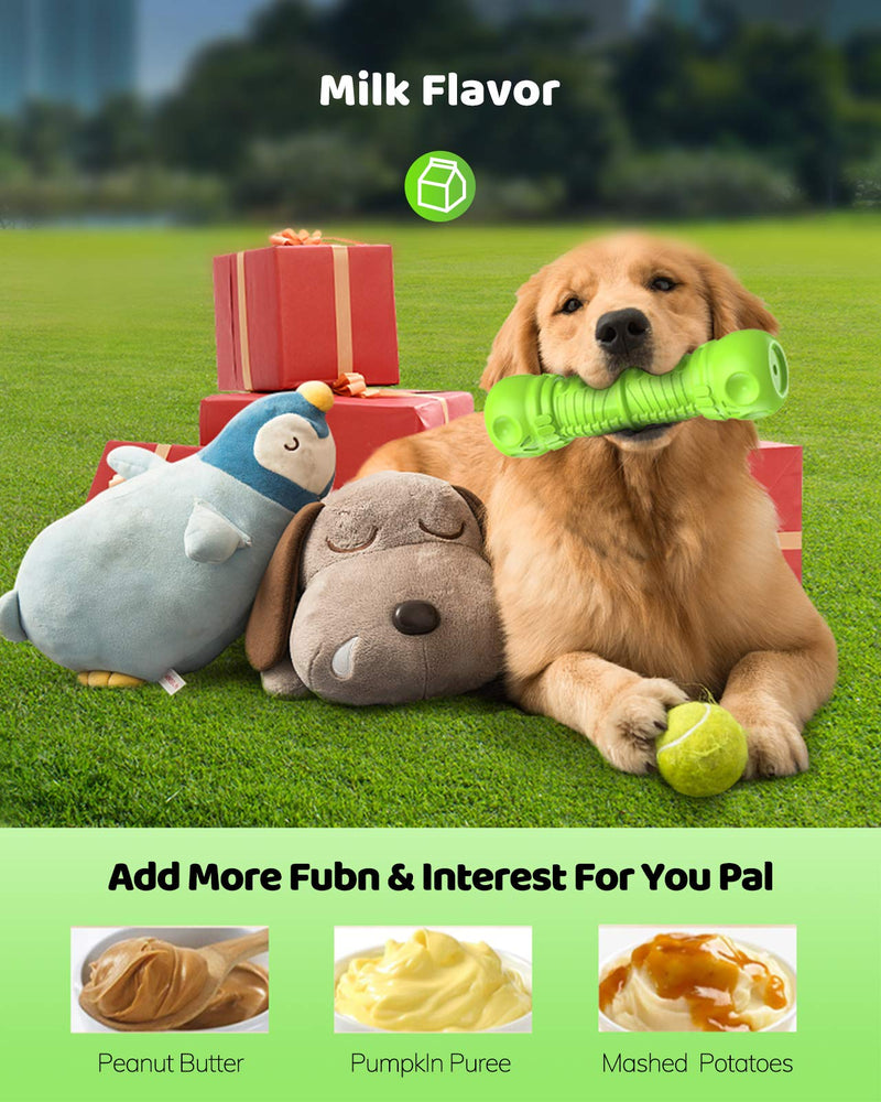 FRLEDM Dog Toys-Dog Toys for Large Dogs Aggressive Chewers,Toughest Natural Rubber Dog Bones Interactive Dog Toys for Dogs-Teeth Cleaning Chews for Large/Medium Breed Dogs Green - PawsPlanet Australia