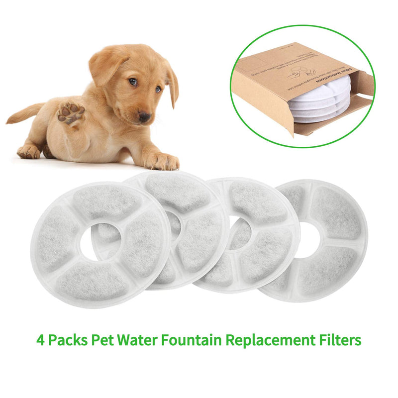 BHGWR Cat Water Fountain Filters, 4 Pack Pet Fountain Filters Replacement with Activated Carbon, Pet Drinking Water Fountains Filter for Cats Dogs Flower Fountain Automatic Water Dispenser - PawsPlanet Australia