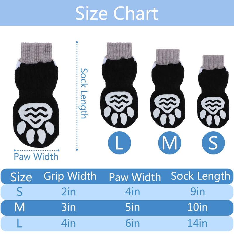 TIANTIAN Anti-Slip Dog Socks Pet Socks Paw Protection Dog Socks with Rubber Reinforcement for Indoor Pet Dog Cat (XL) XL - PawsPlanet Australia