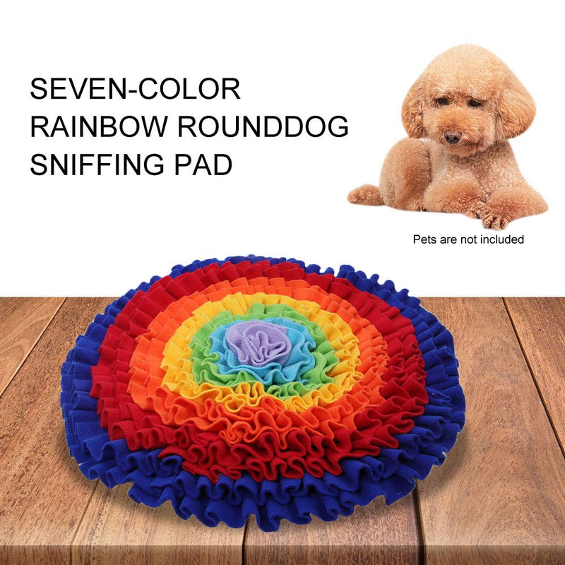 MOVKZACV Pet Snuffle Mat, Feeding Mat, Dog Puzzle Toys, Encourages Natural Foraging Skills -Fun to Use Design - Durable and Machine/hand Washable - Dog Treat Dispenser Indoor Outdoor Stress Relief 55cm/21.7inch(dia) - PawsPlanet Australia