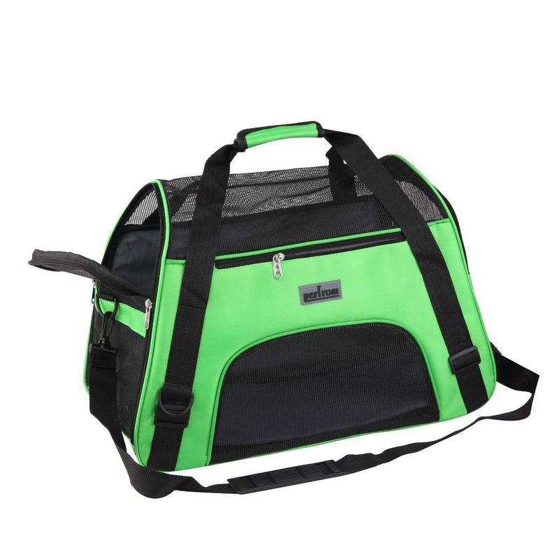 Soft Pet Carrier Airline Approved Soft Sided Pet Travel Carrying Handbag Under Seat Compatibility, Perfect for Cats and Small Dogs Breathable 4-Windows Design Medium Size Green - PawsPlanet Australia