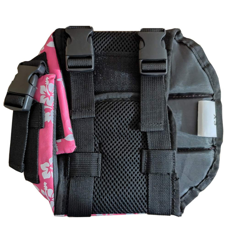 Dog Life Jacket Easy-Fit Adjustable Belt Pet Saver Swimming Safety Swimsuit Preserver with Reflective Stripes for Doggie XS Flowers and Pink - PawsPlanet Australia