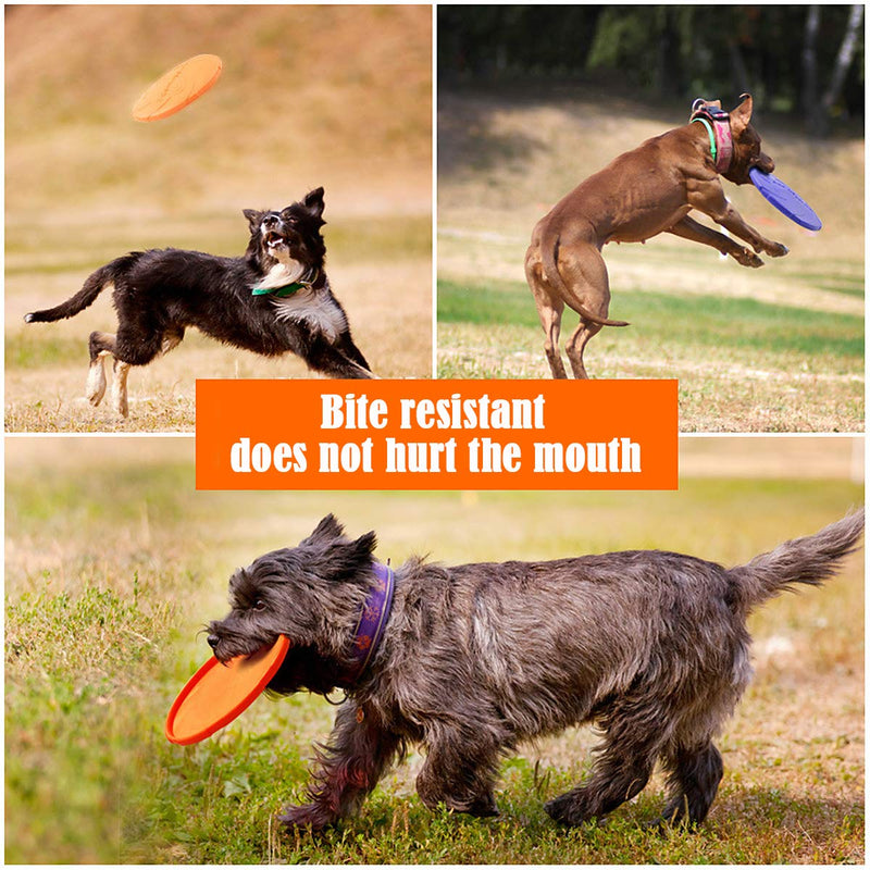 ZXT 3 Pcs Dog Frisbee,Pet frisbee,Silicone Pet Dog Frisbee,18 cm / 7 Inch Dog Flying Disc Pet Flying Saucer Very Suitable for Dog Training, Throwing, Catching and Playing - PawsPlanet Australia