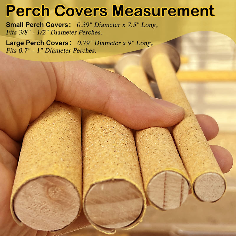 S&X Sand Perch Covers for Birds,Parakeets,Cockatiels,Finches,Large Perch Covers,2cm Diameter X 23cm Long,3-Pack - PawsPlanet Australia