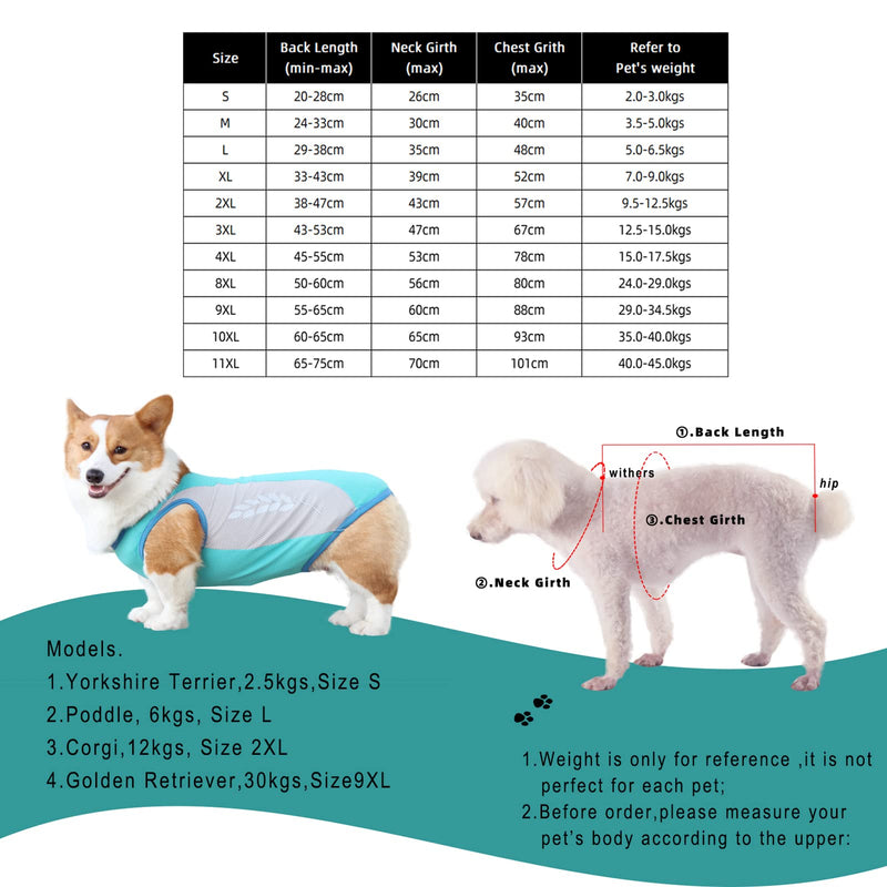 Runmeihe Dog Cooling Vest, Safe Dog Coat with Reflective Strip, Breathable Mesh Dog Clothes for Summer, Light Weight Cooling Dog Jacket (M) M - PawsPlanet Australia