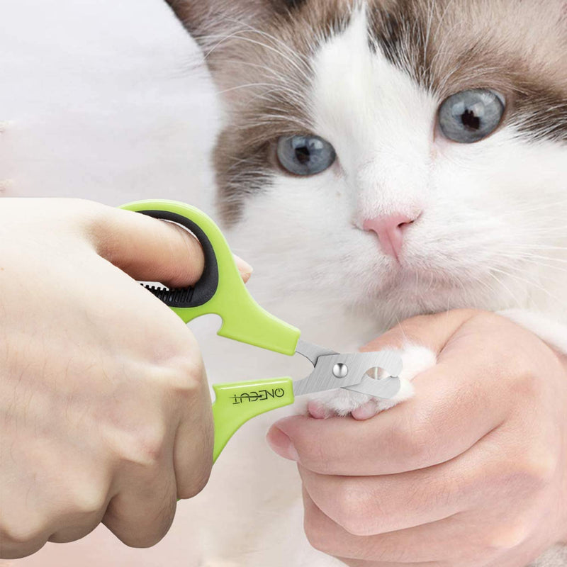 OneCut Pet Nail Clippers, New Update Version Cat & Kitten Claw Nail Clippers for Trimming, Professional Pet Nail Clippers Best for a Cat, Puppy, Kitten & Small Dog (Green) Green - PawsPlanet Australia
