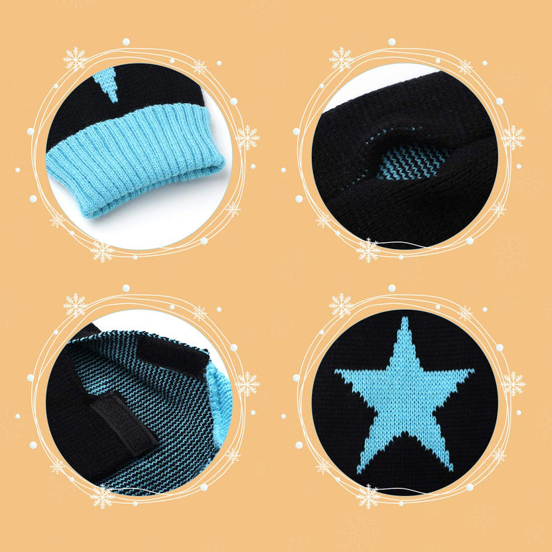 [Australia] - DNAMOFV Dog Sweater Blue Snow Winter Warm Dog Turtleneck for Puppy Cat S BLue Star 