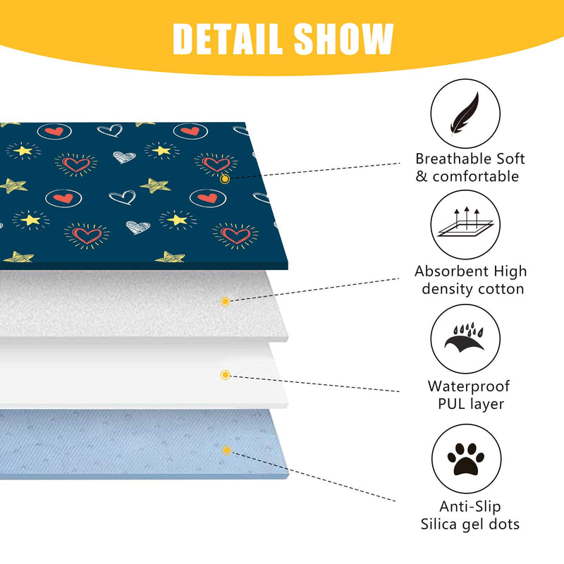 Uteuvili 2 PCS Dog Crate Liners Washable Pee Pads Dog Crate Pads Mats Dog Crate Bed Super Absorbent Waterproof Reusable Anti Slip 41"*27", fit 42"*28" crate - PawsPlanet Australia