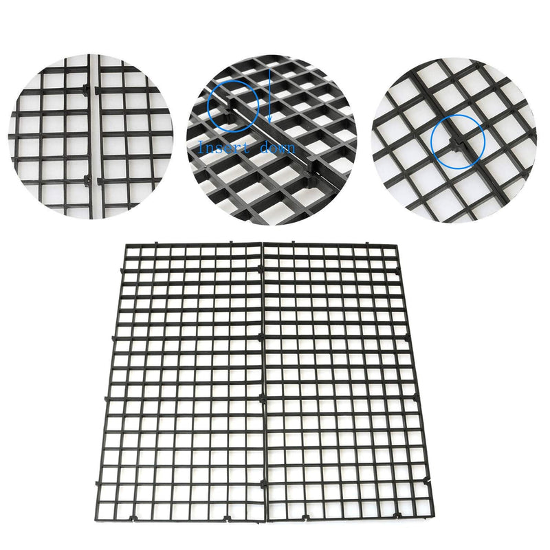 RLECS 2pcs 30cm x 15cm Plastic Grid Divider Tray Egg Crate Louvre Aquarium Fish Tank Bottom Isolation, Black - PawsPlanet Australia
