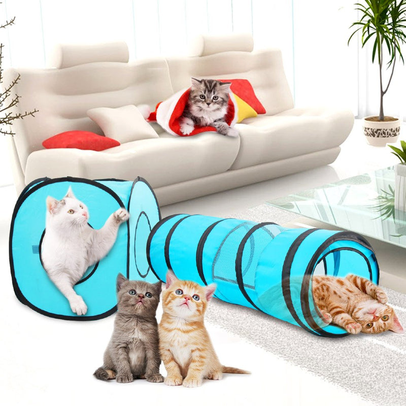 ALL FOR PAWS Pawise Cat Toys Cat Tunnel and Cat Cube Pop Up Collapsible Kitten Indoor Outdoor Toys - PawsPlanet Australia