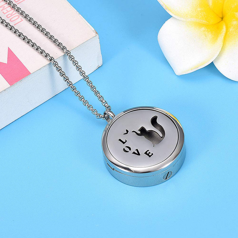 EternityMemory Memorial Urn Jewelry Hold Loved One's Photo & Ashes - Tree of Life Cremation Locket Necklace for Women/Men Cat - PawsPlanet Australia