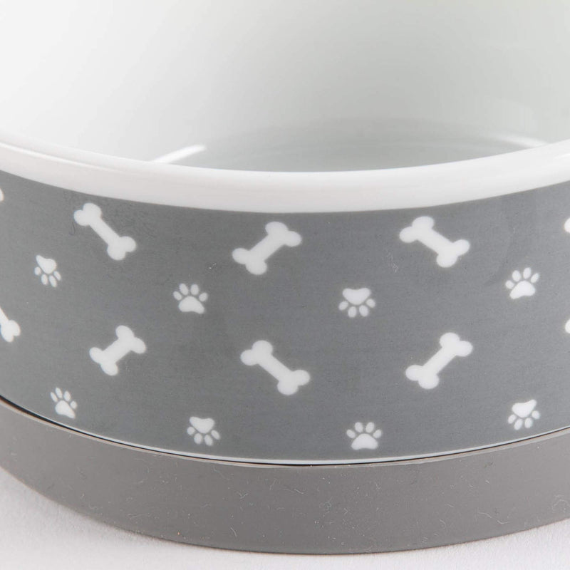 [Australia] - Bone Dry Ceramic Pet Collection Gray Small Bowl Set 