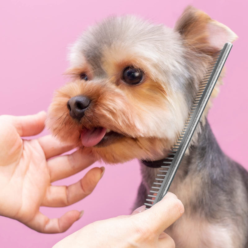Pack of 3 Stainless Steel Pet Combs Professional Dogs Cats Comb Pet Grooming Grooming Beauty Comb Brush Pet Comb Flea Comb for All Types of Pets Dust Comb - PawsPlanet Australia