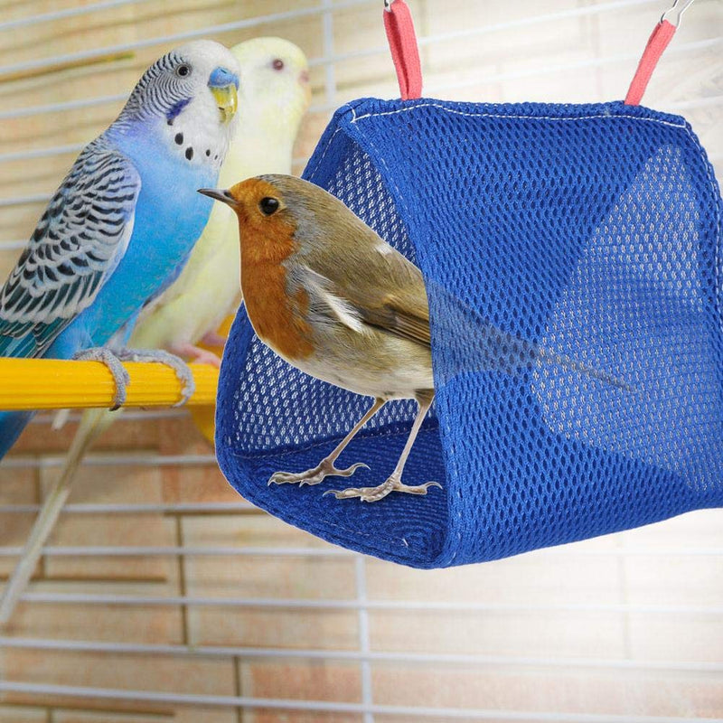 ViaGasaFamido Bird Hammock, Summer Breathable Mesh Pet Bird Parrot Nest Hammock Bed Hamster House Hanging Cage Toy for Budgies Eclectus Parakeet Cockatiels Lovebird Sugar Glider(Blue) Blue - PawsPlanet Australia