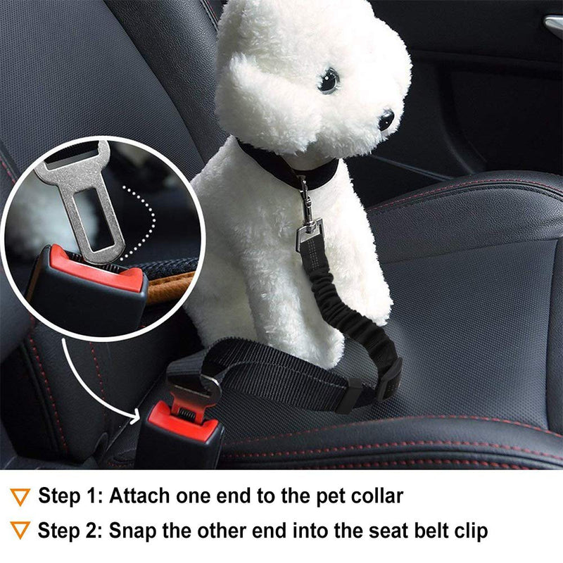FancyWhoop RCruning-EU 2 Pack Dog Seat Belt Safety Adjustable Leash Straps Leads Universal Car Vehicle + 1 Pack Pet Dog Net Car Safety Dog Barrier Mesh Protector - PawsPlanet Australia