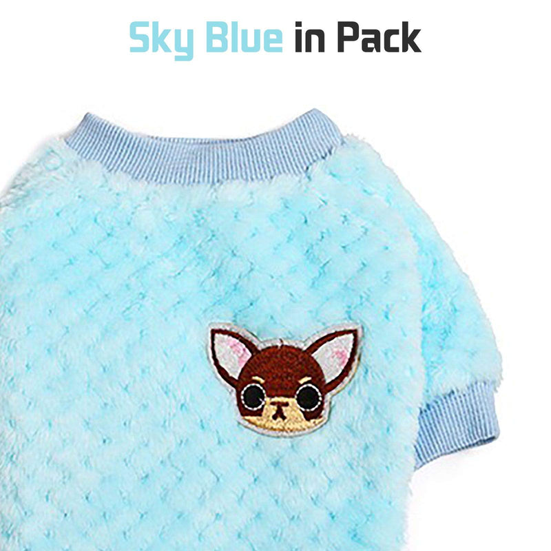 2 Pieces Dog Clothes for Small Medium Large Dog or Cat, Warm Soft Flannel Pet Sweater for Puppy, Small Dogs Girl or Boy, Dog Sweaters Vest Shirt Coat Jacket for Christmas (X-Large, Grey+Sky Blue) X-Large - PawsPlanet Australia