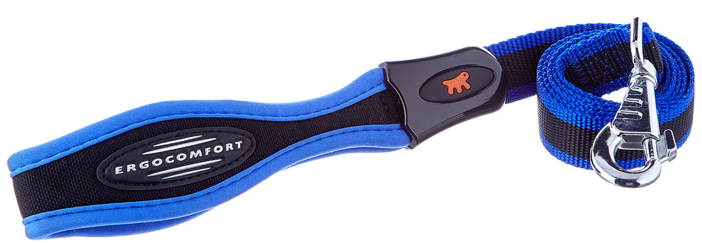 Ferplast 75457939 dog leash ERGOCOMFORT G25/120, ergonomic handle with padding, width: 2.5 cm, length: 120 cm, blue - PawsPlanet Australia