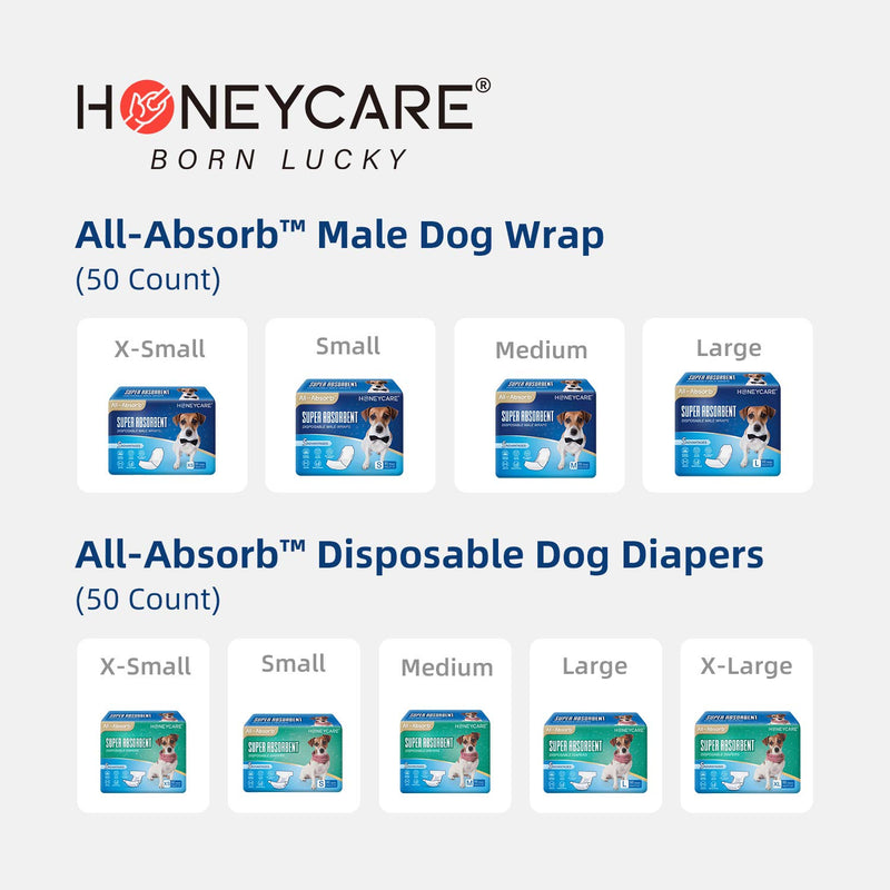 All-Absorb Disposable Female Dog Diapers, 50 Count X-Small - PawsPlanet Australia