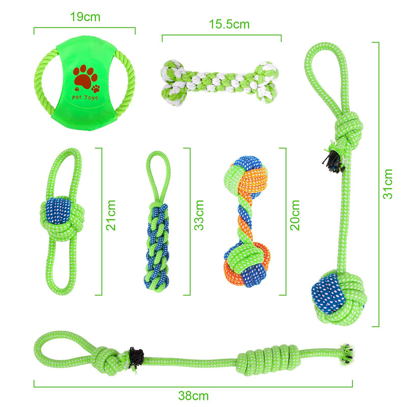 Dog Rope Toys Set, 7Pcs Puppy Chew Teething Training Toys, Dog Chew Toys for Small Dogs and Medium Dogs - PawsPlanet Australia